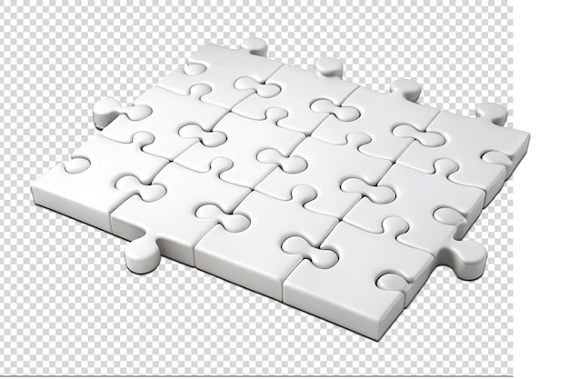 PSD blank white puzzles game mockup connecting together png