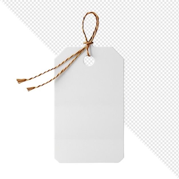 Blank White Tag with Brown Twine