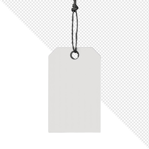 PSD blank white tag with string