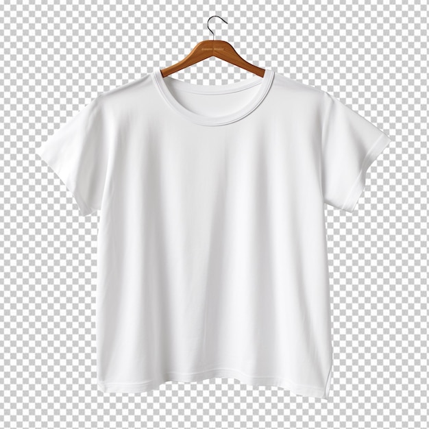 Blank White Tshirt In Hanger isolated on transparent background