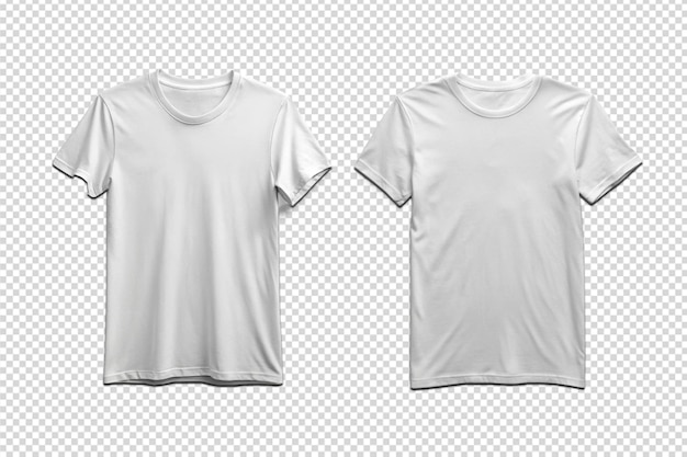 PSD blank white tshirt mockup flat lay front and back png