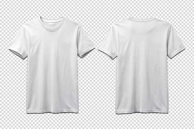 PSD blank white tshirt mockup flat lay front and back png