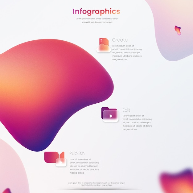 PSD blob gradient infographics template