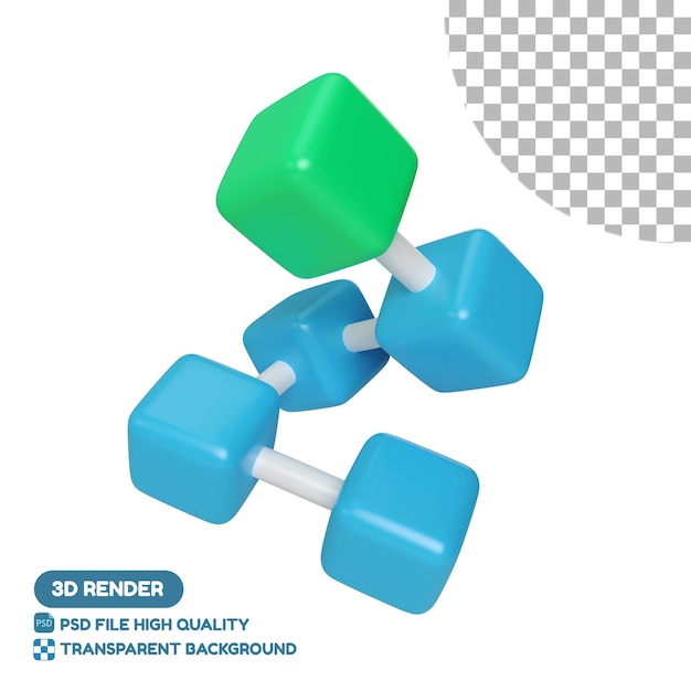 Block chain 3D Illustration Icon