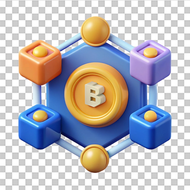 PSD blockchain crypto 3d icon illustration