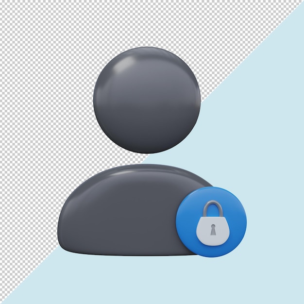 Blocked user icon 3D render Premium PSD