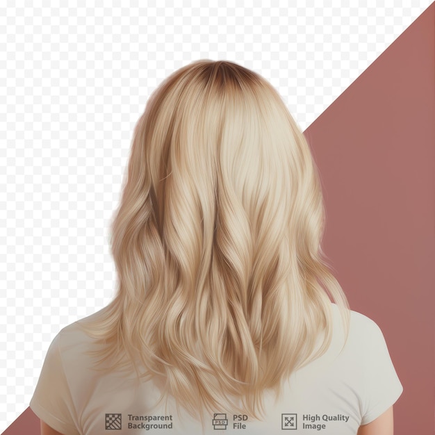 Blond hair against transparent background