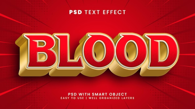 Blood 3d editable text effect with health and devil text style