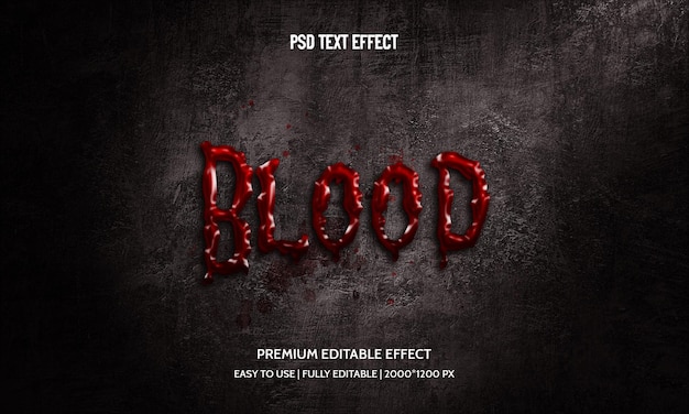 Blood 3d editable text effect