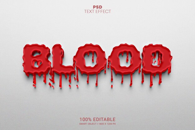 Blood 3D PSD Editable Text Effect Design