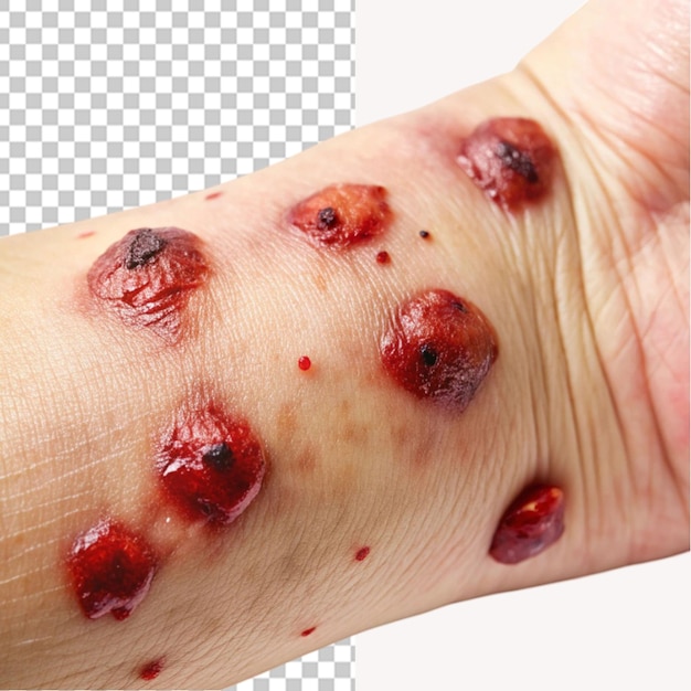 PSD blood blisters on transparent background