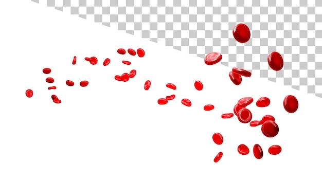 Blood cells selective focus 3d render Concept of medicine or microbiology