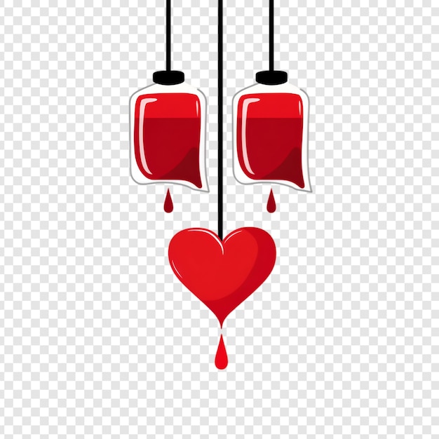 PSD blood donation donation bags heart symbol blood transfusion medical illustration healthcare bl