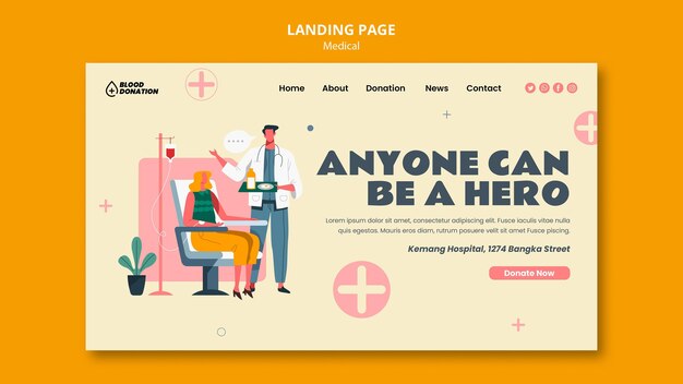 PSD blood donation landing page template