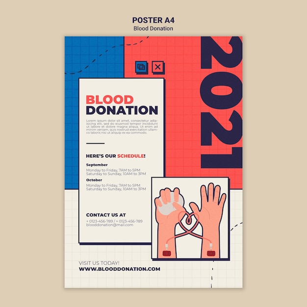 PSD blood donation poster template design