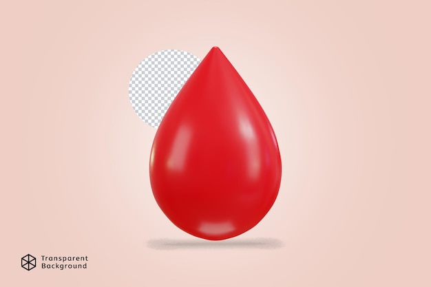 blood drop icon 3d rendering vector illustration