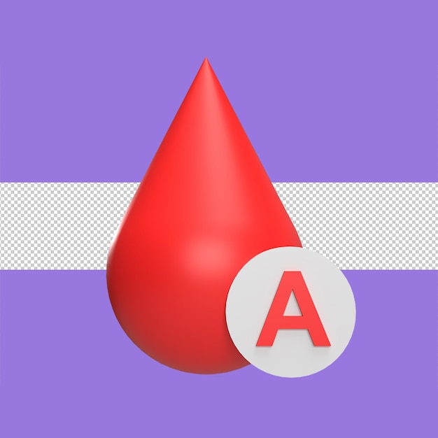 A blood type 3d icon model cartoon style concept render illustration