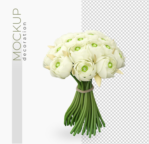 Blossom flowers decoration in 3d rendering