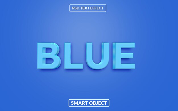 PSD blue 3d editable psd text effect