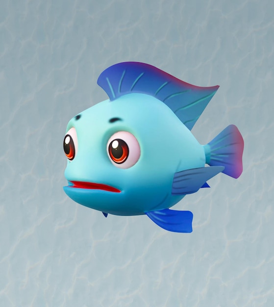 Blue 3d fish design