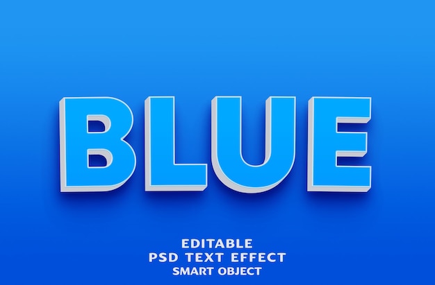 Blue 3d text effect design