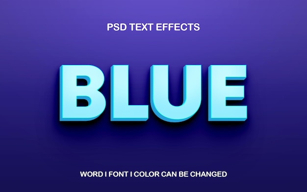 Blue 3d text effect design