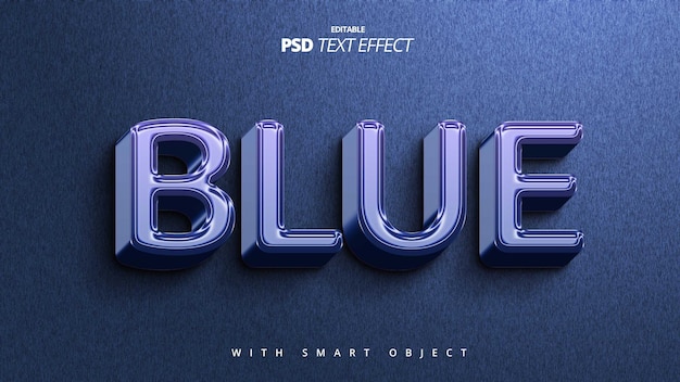 Blue 3d text effect template design