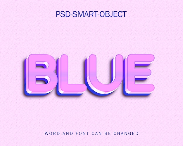 Blue 3d text effect