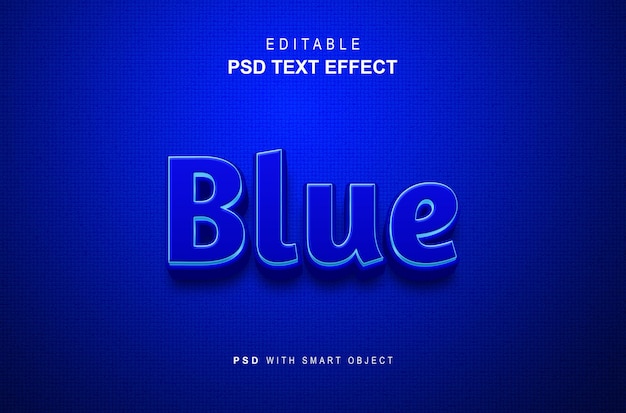 Blue 3d text style effect