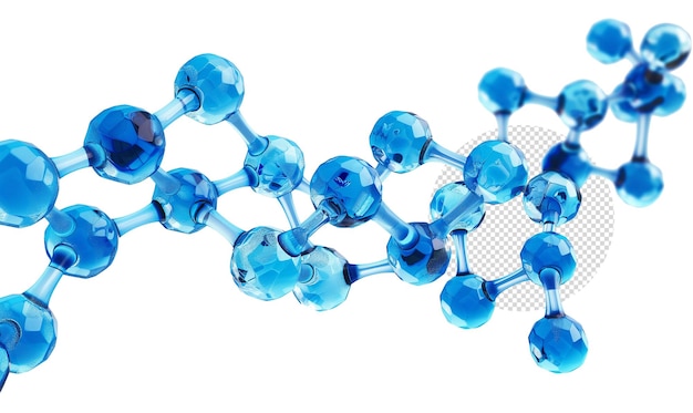 PSD blue abstract molecule cartoon style white background