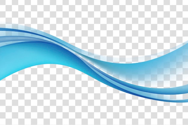 Blue abstract wave border transparent background