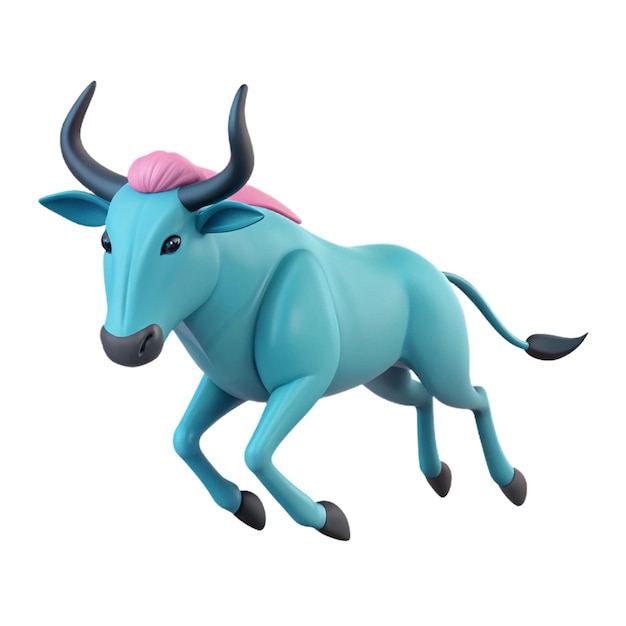 PSD a blue animal with a pink hat on its head