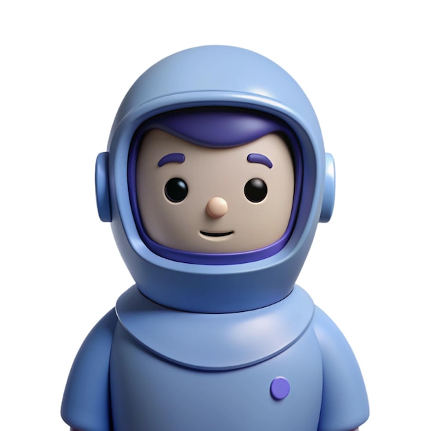 a blue astronaut figurine with a purple headband