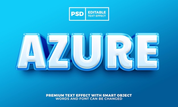 Blue Azure 3d editable text effect