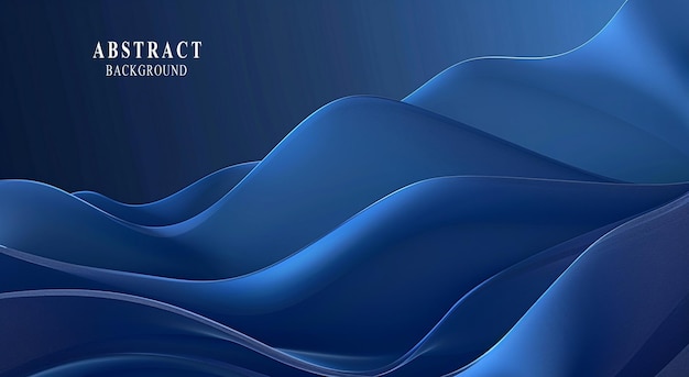 PSD blue background with flowing lines and gradient wave pattern background with a dark blue color tone