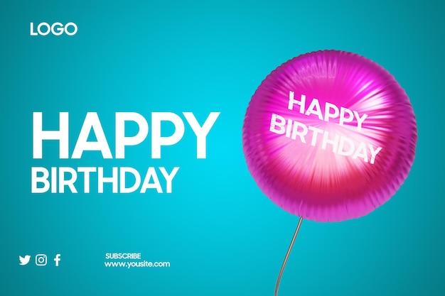 A blue background with a happy birthday message on it