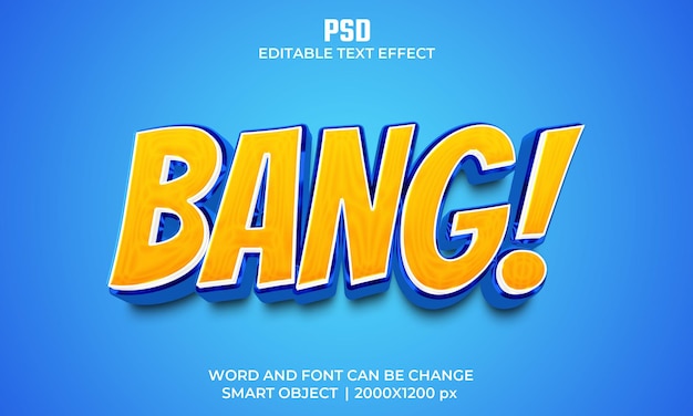 A blue background with the word bang effect on it