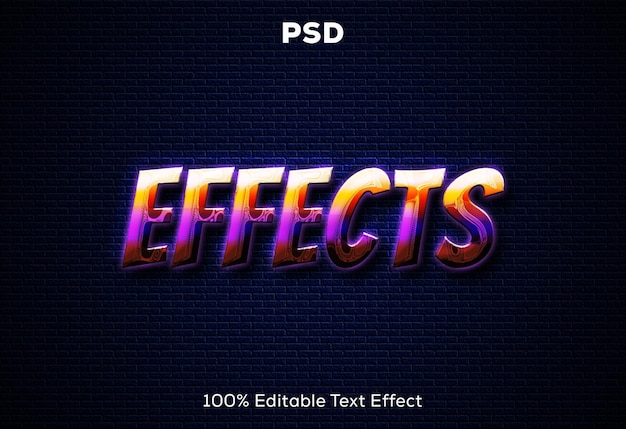 PSD a blue background with the words effects of photoshop