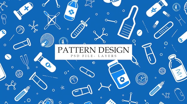 PSD a blue background with the words pattern design design design design on it