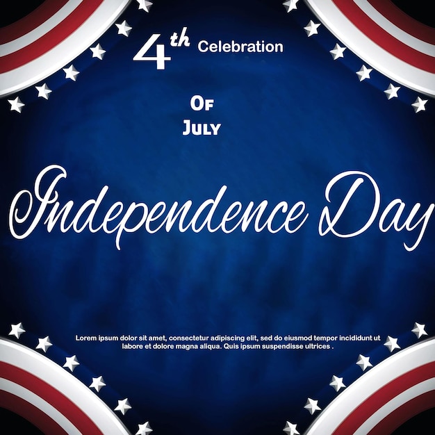 PSD a blue background with the words quot us independence day quot on it