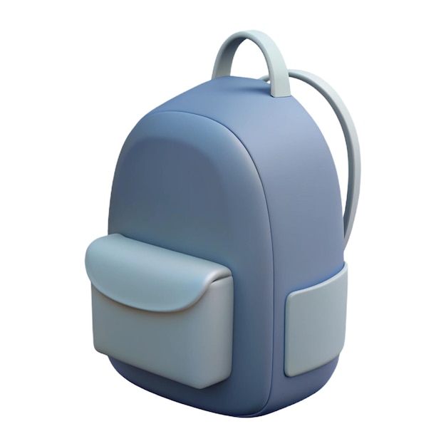 PSD a blue backpack with a gray handle is shown on a white background