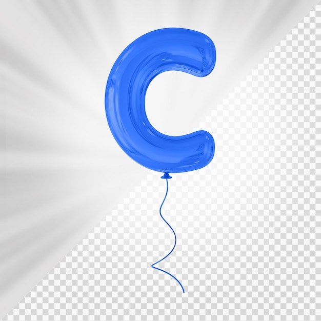 Blue Balloon Letter C