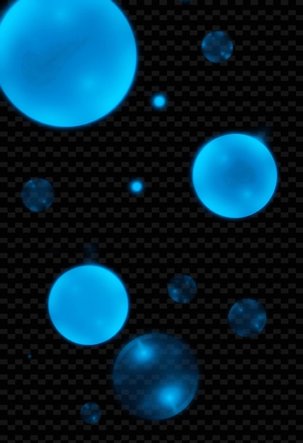 blue balls on a black background