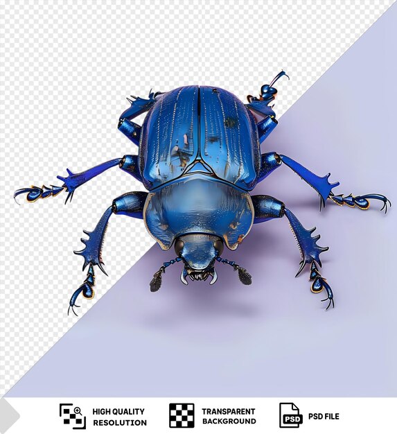 PSD blue beetle bug with transparent background