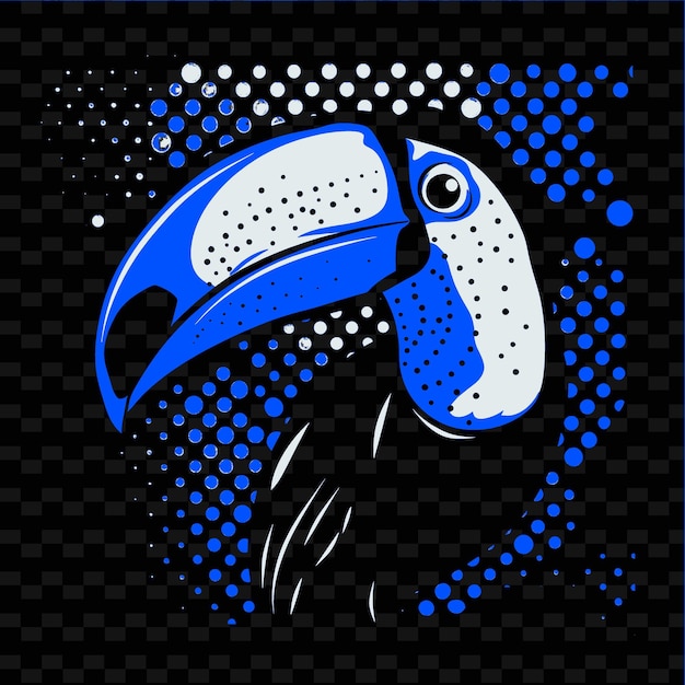 a blue bird with a blue beak is on a black background