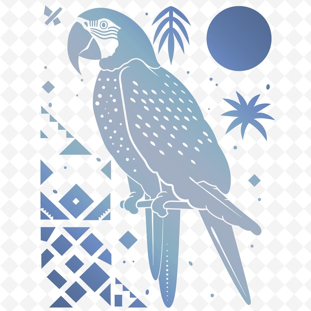 a blue bird with a blue and white background with a blue and white pattern