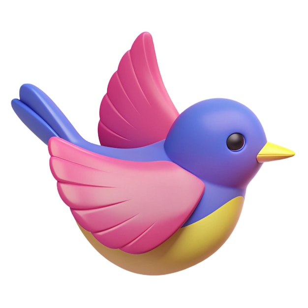 PSD a blue bird with a pink beak that says quot blue quot