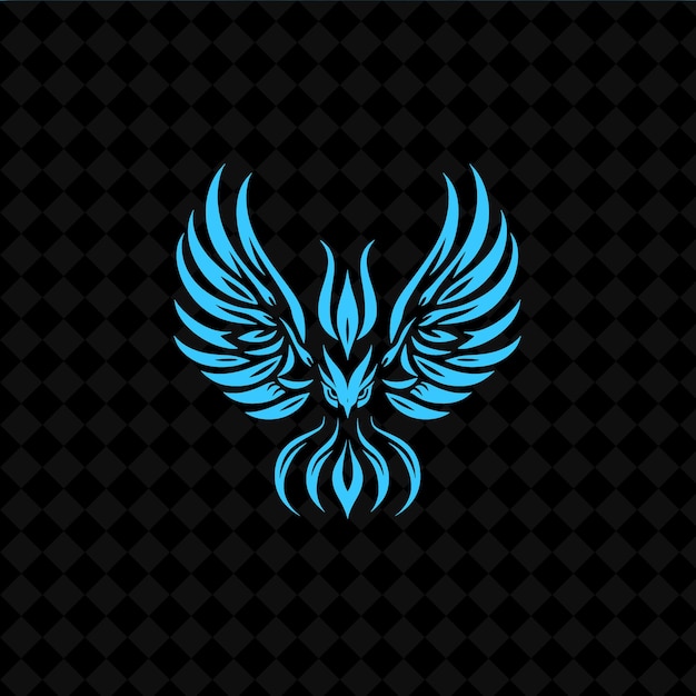 a blue and black logo of a blue eagle with a blue wings on a black background