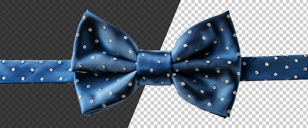 Blue bow tie with silver studs on a textured band cut out stock png