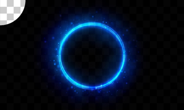 blue bright circle on transparent background